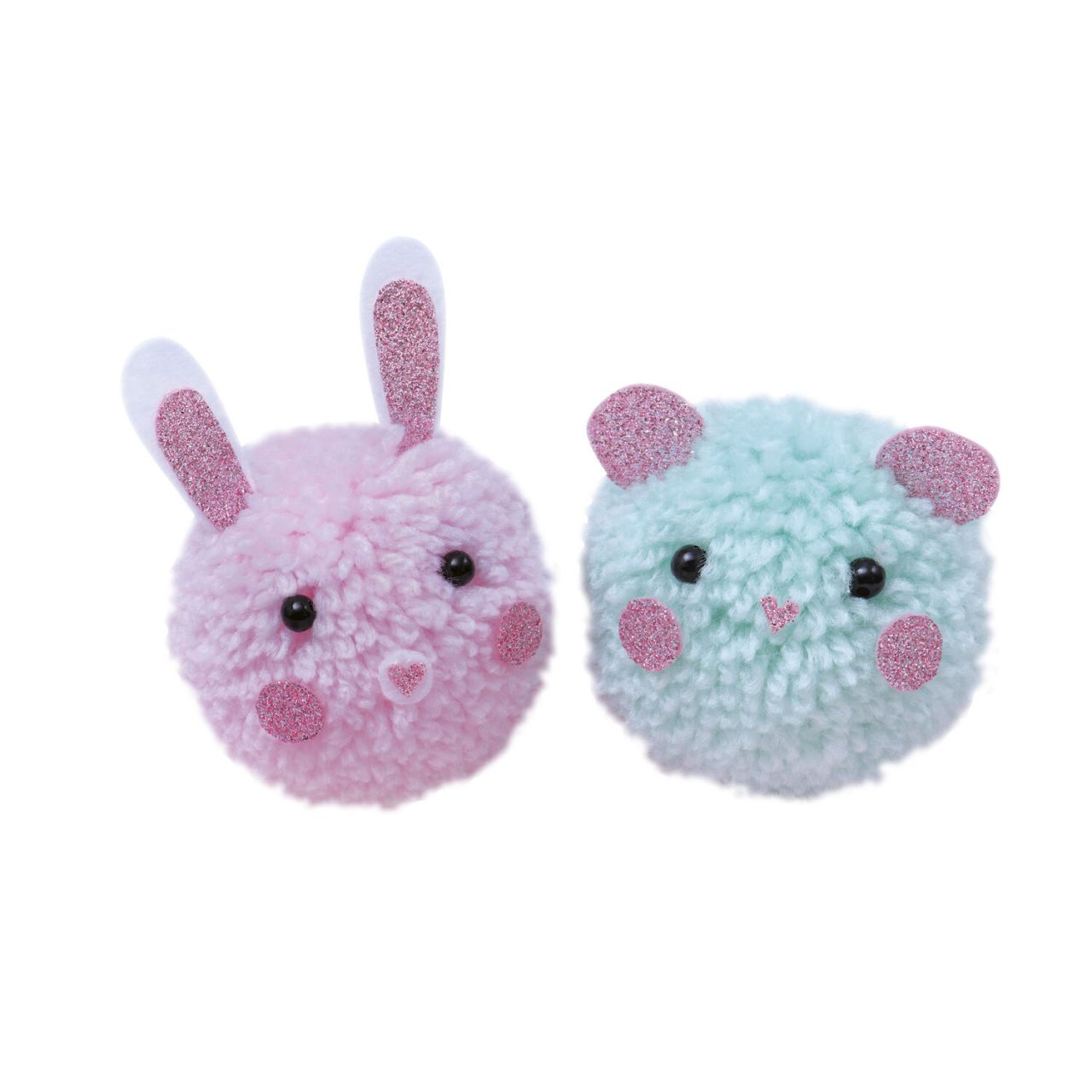 2 kleine pompondiertjes om te maken