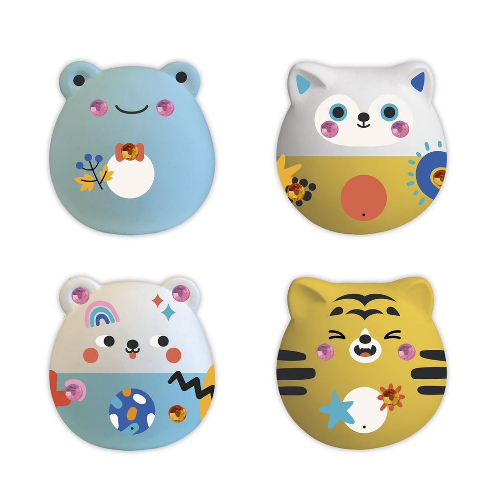 4 decoratieve gipsen figuren - dieren