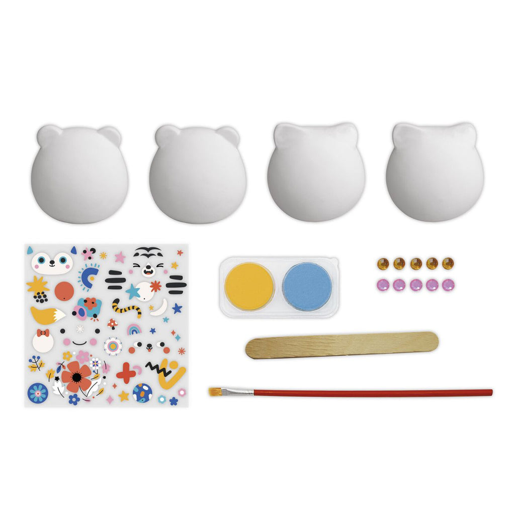 4 decoratieve gipsen figuren - dieren