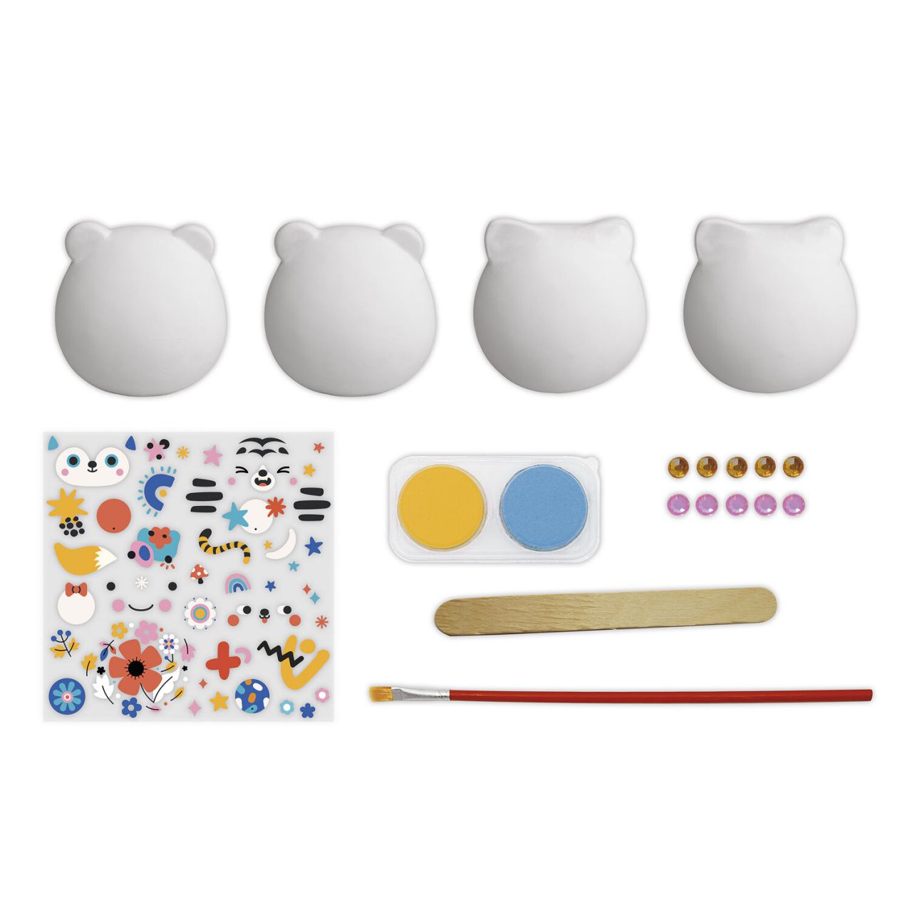 4 decoratieve gipsen figuren - dieren