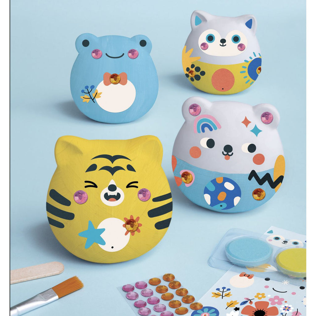 4 decoratieve gipsen figuren - dieren