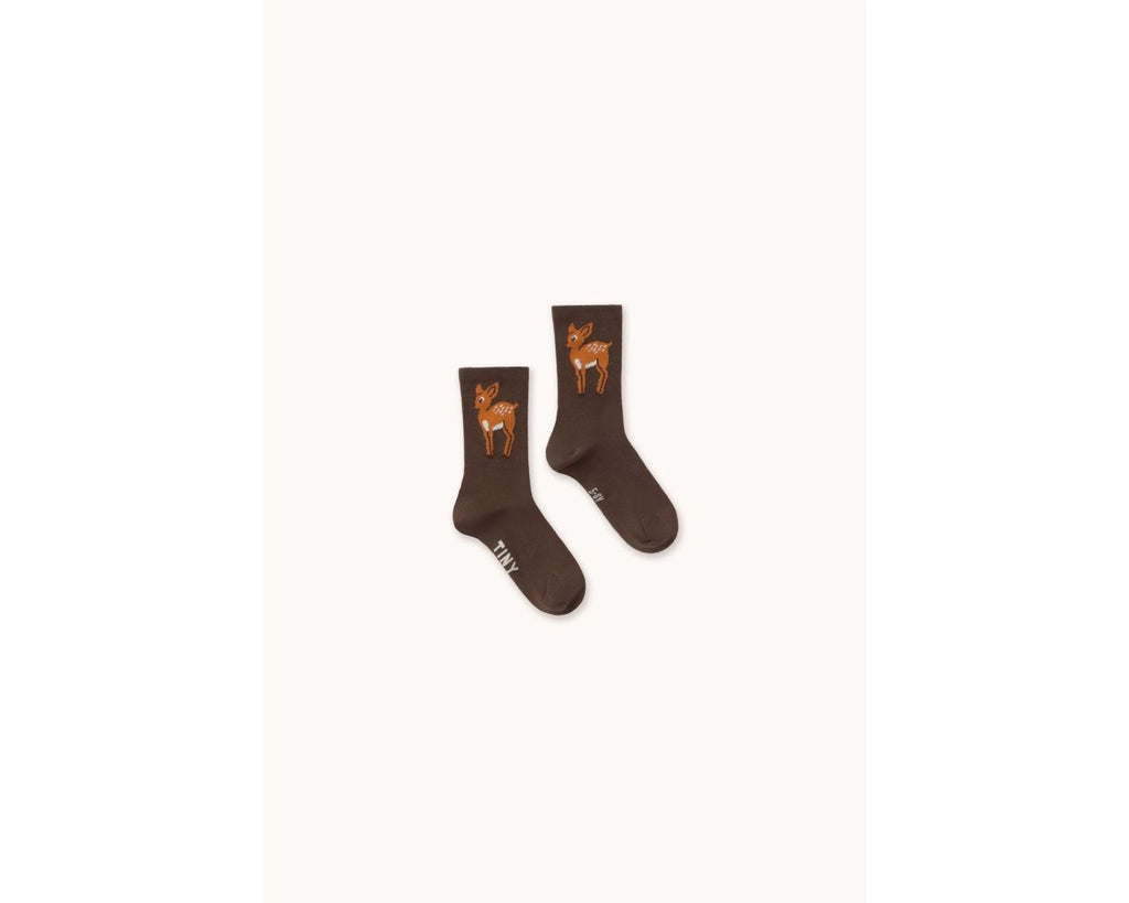 Tiny Cottons Deer Medium Socks - Cacao