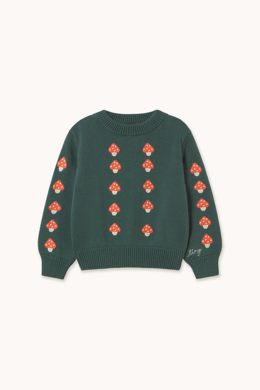 Tiny Cottons Mini Mushrooms Sweater - Dark Emerald
