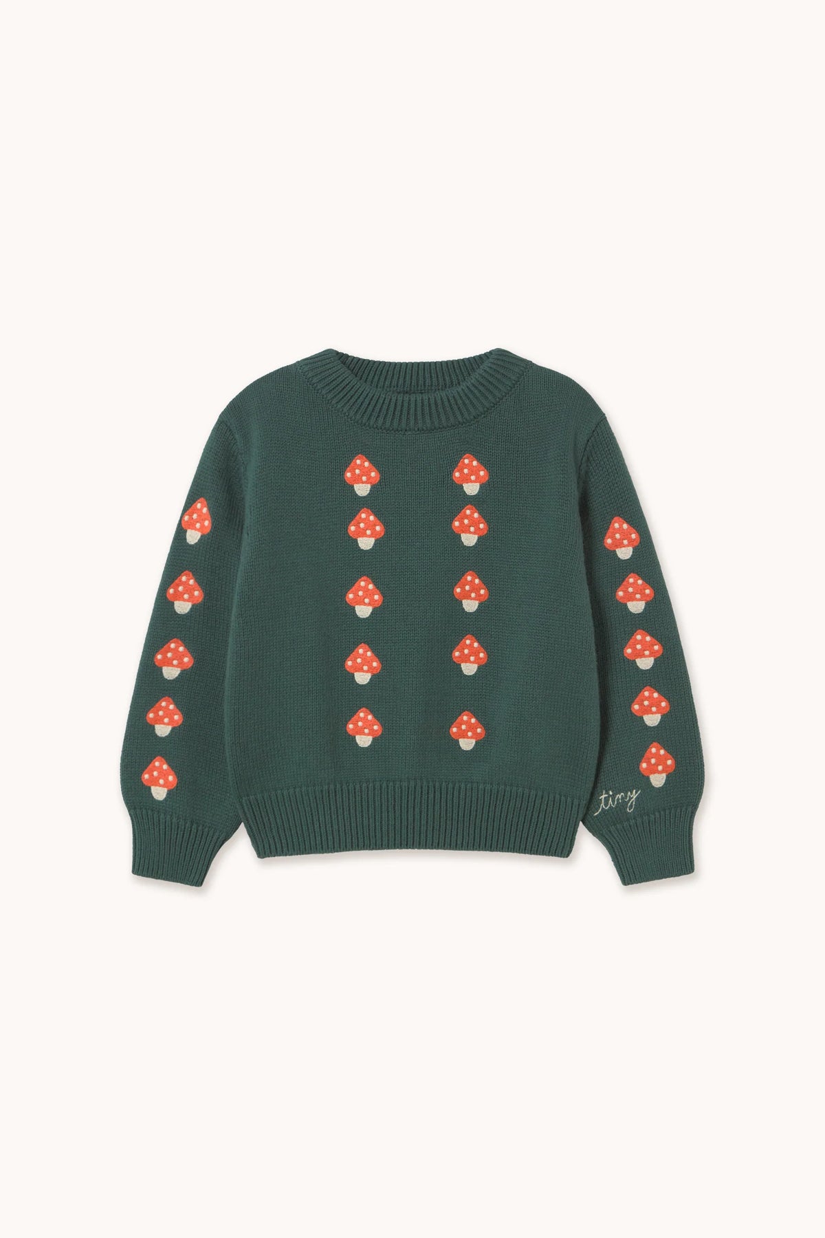 Tiny Cottons Mini Mushrooms Sweater - Dark Emerald