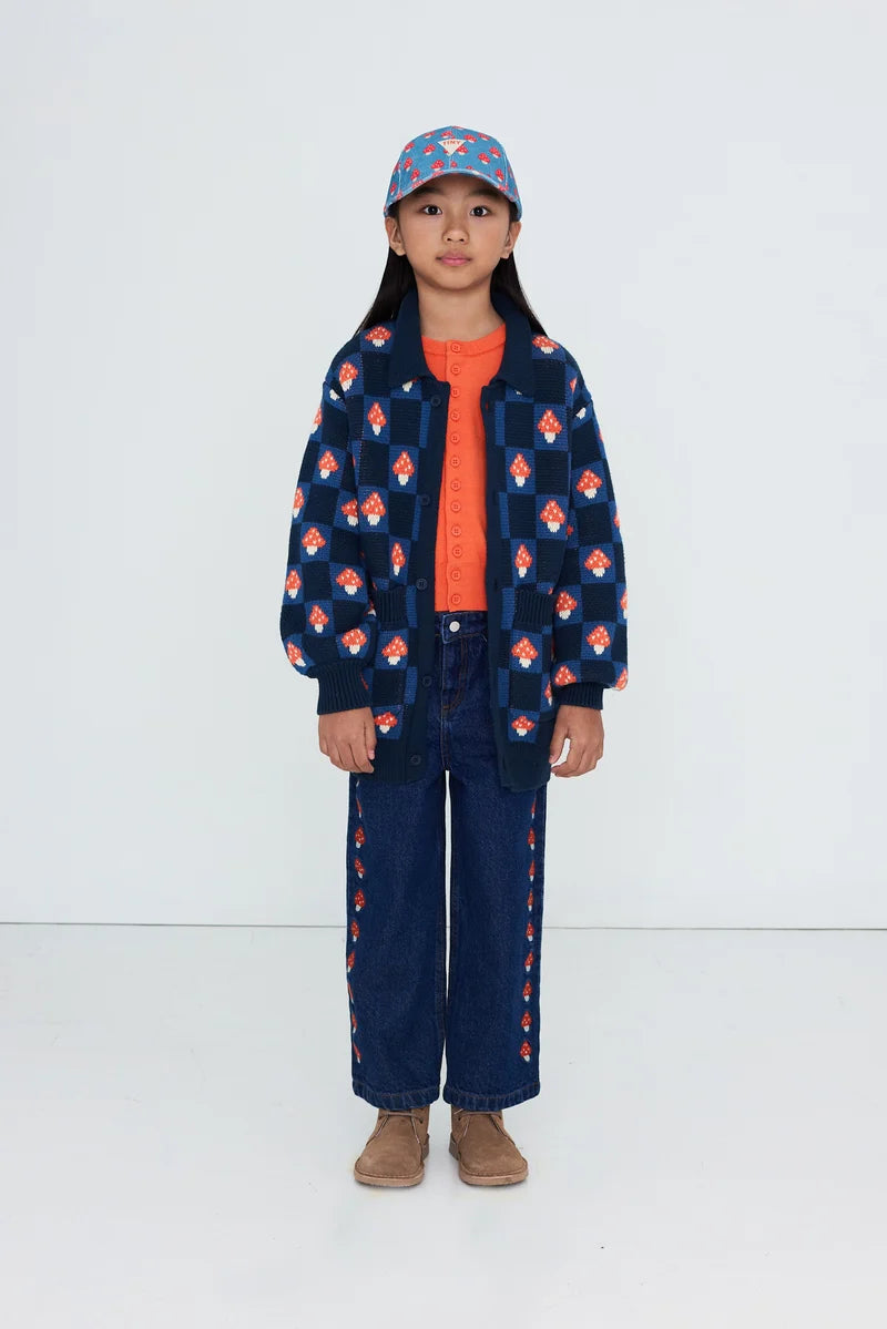 Tiny Cottons Mushroom Cardigan - Ink Blue