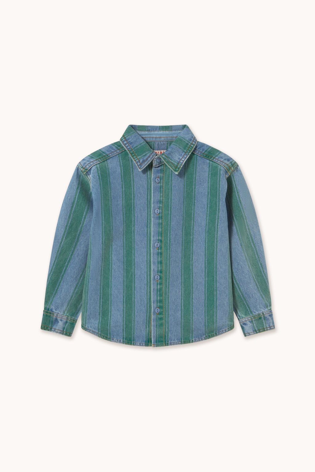 Tiny Cottons Retro Stripes Denim Shirt - denim medium wash 2