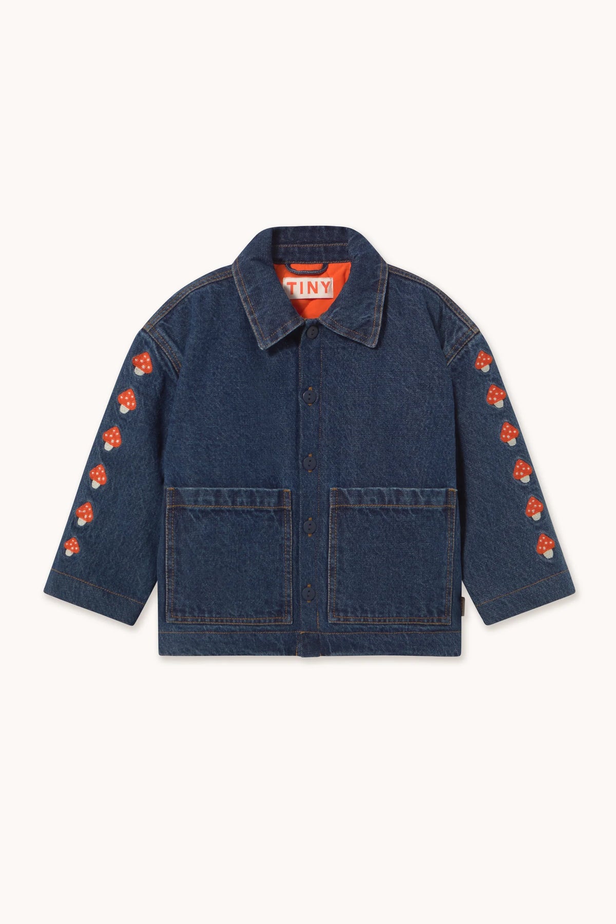 Tiny Cottons Mini Mushrooms Embroided Jacket - denim dark wash 2