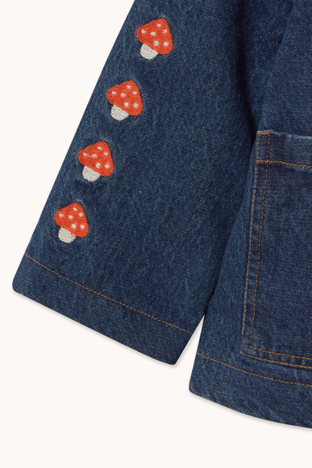 Tiny Cottons Mini Mushrooms Embroided Jacket - denim dark wash 2