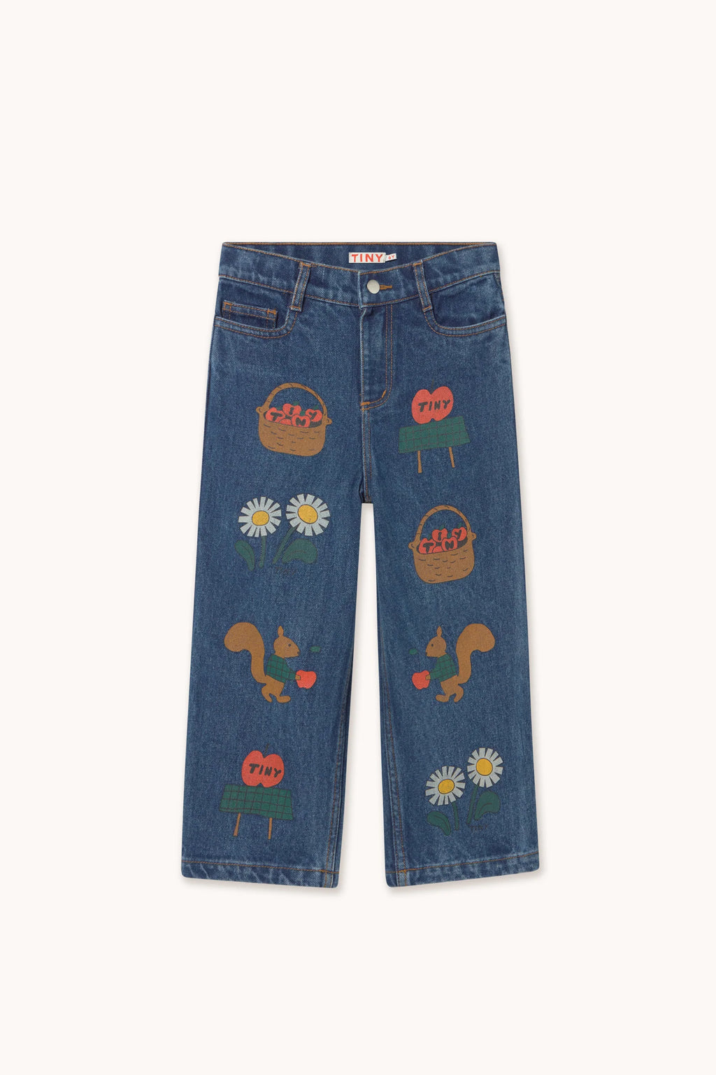 Tiny Cottons Tiny Apples Denim Pant - denim medium wash 1