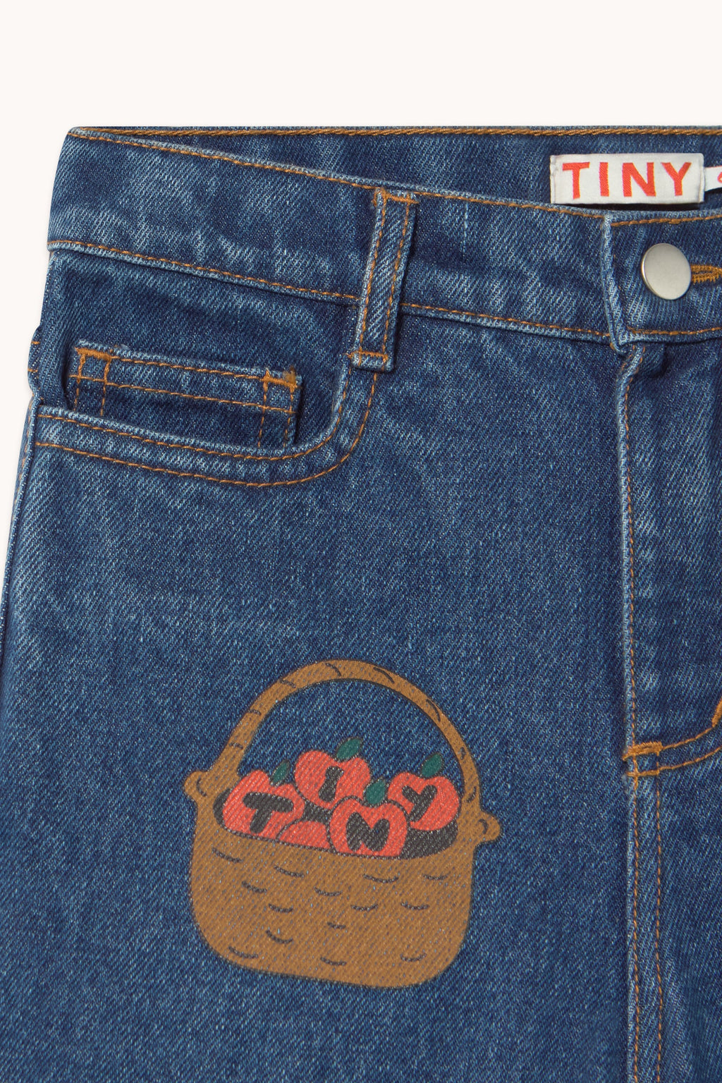 Tiny Cottons Tiny Apples Denim Pant - denim medium wash 1