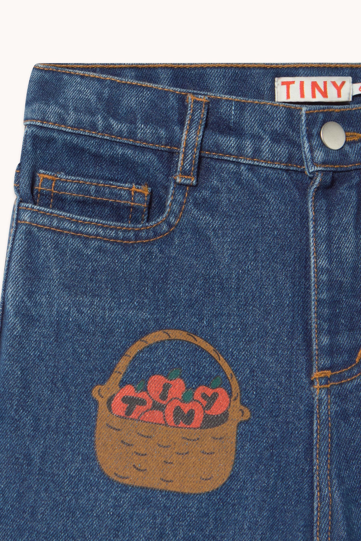 Tiny Cottons Tiny Apples Denim Pant - denim medium wash 1