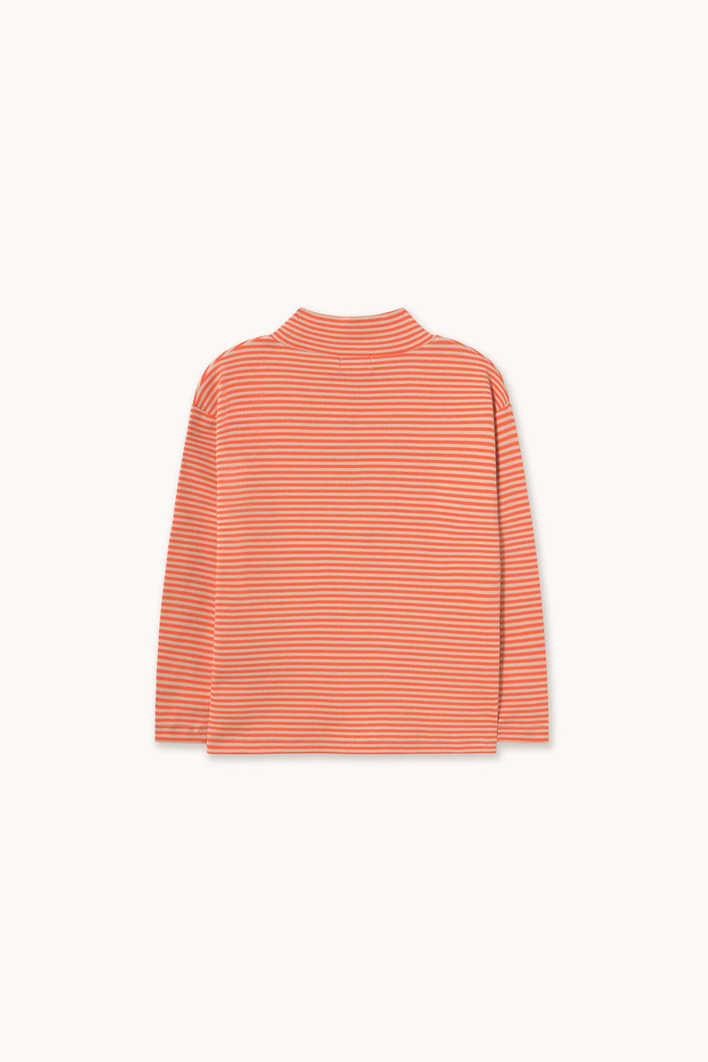 Tiny Cottons Stripes Rib Mockneck - Summer Red