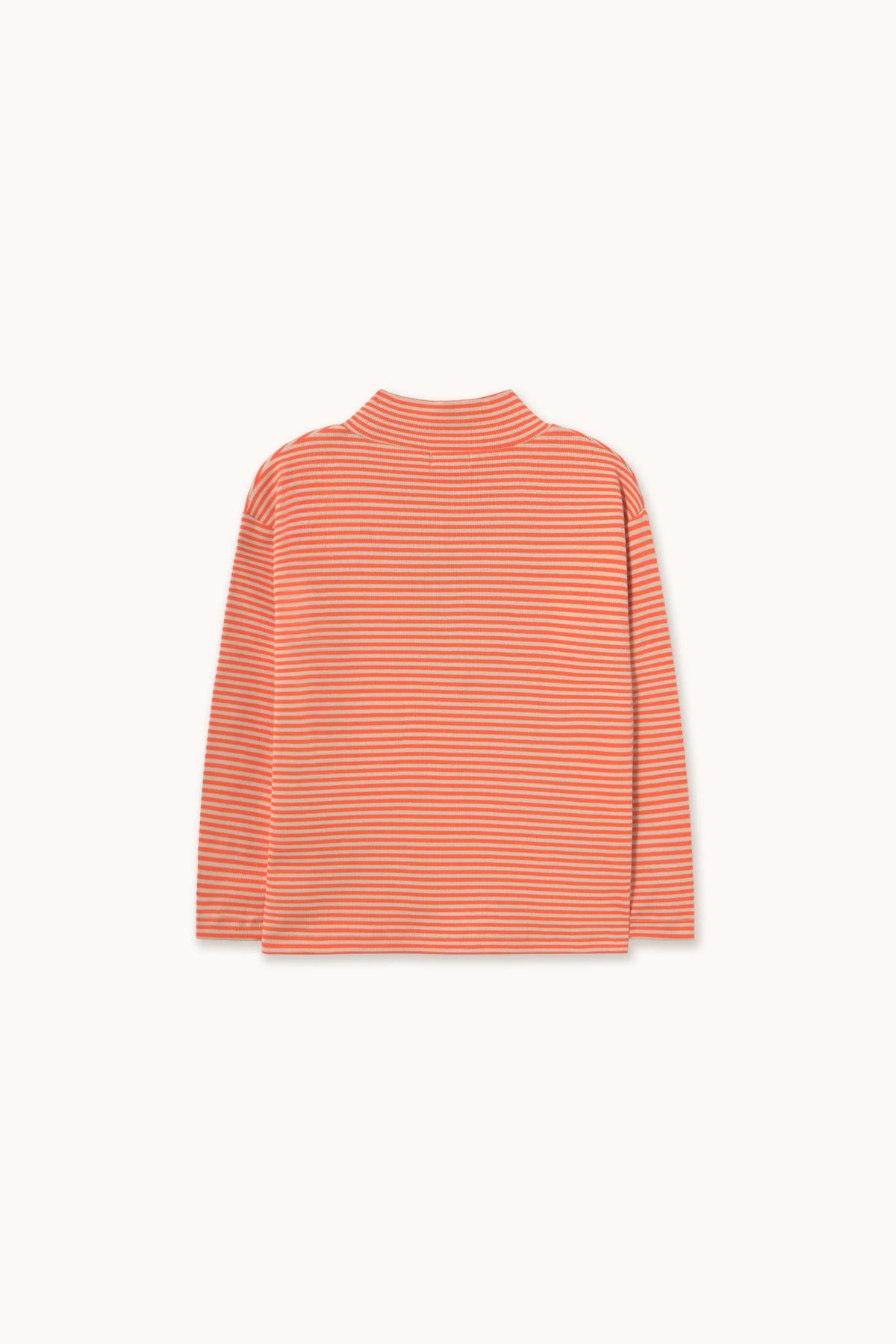 Tiny Cottons Stripes Rib Mockneck - Summer Red
