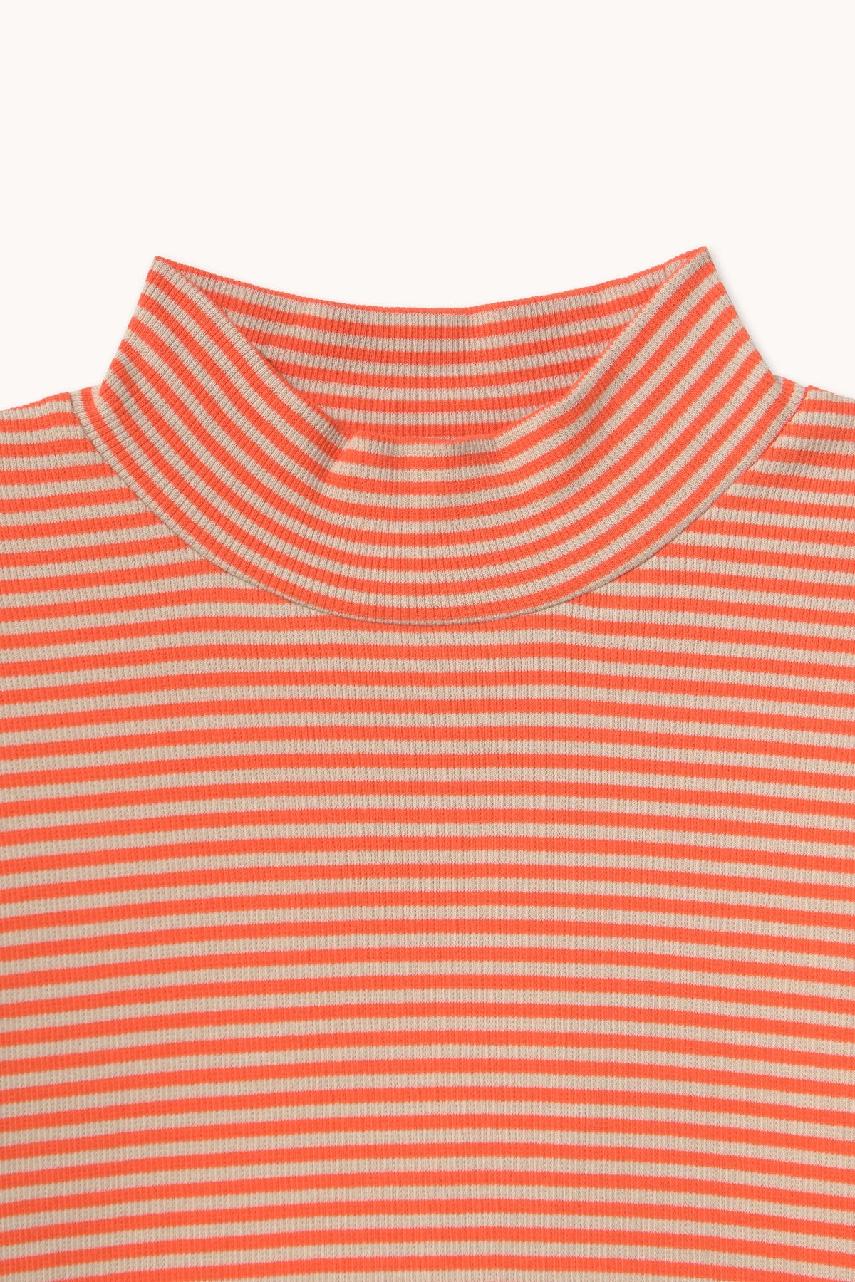 Tiny Cottons Stripes Rib Mockneck - Summer Red