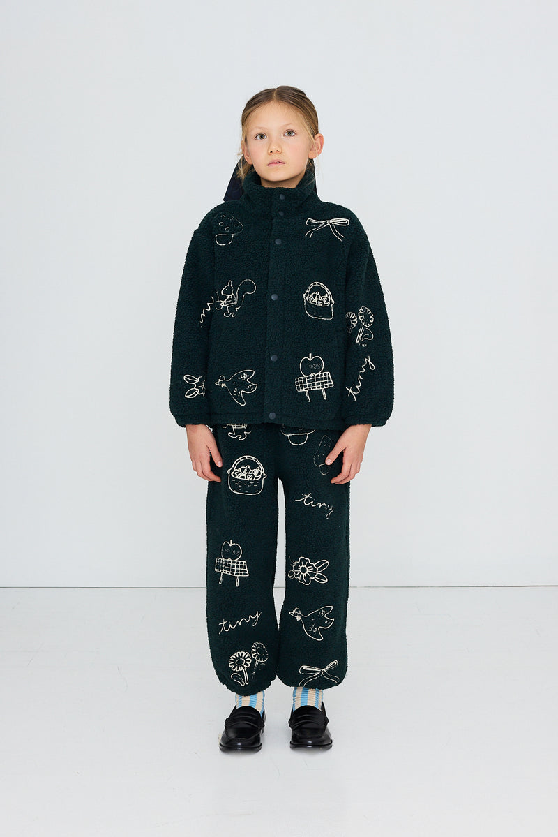 Tiny Cottons Tiny Apples Sherpa Jacket - Ink Blue