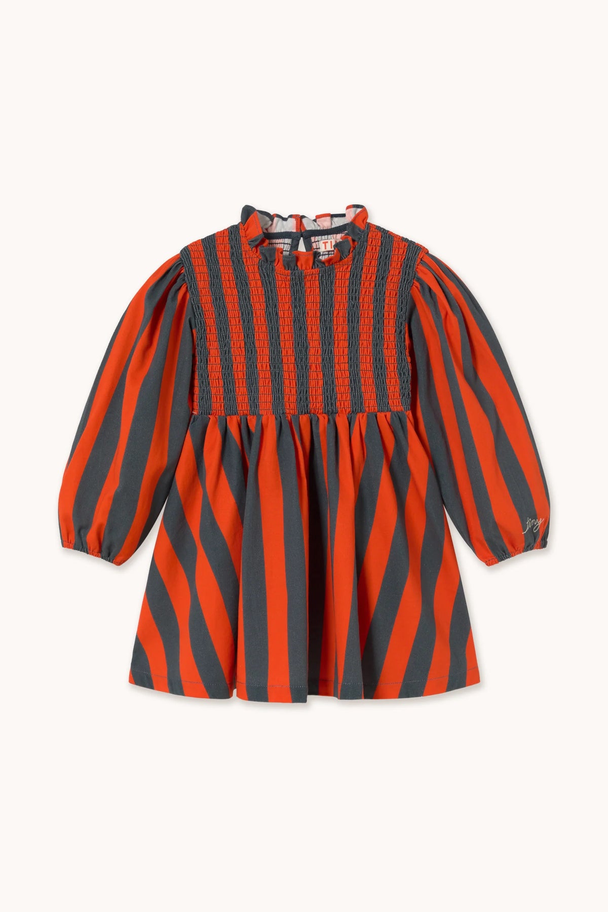 Tiny Cottons Red-Blue Stripes Dress Base - Summer Red
