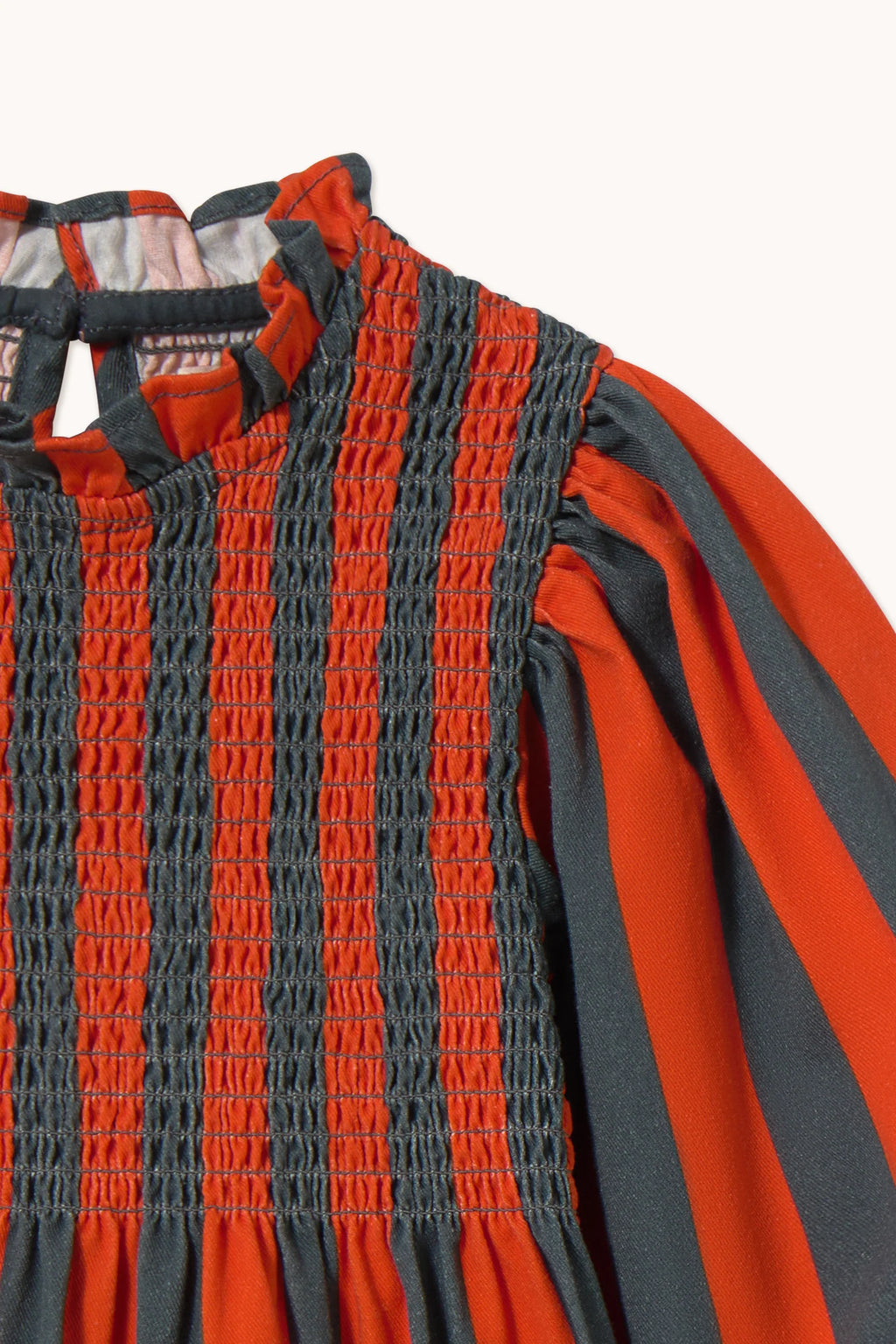 Tiny Cottons Red-Blue Stripes Dress Base - Summer Red