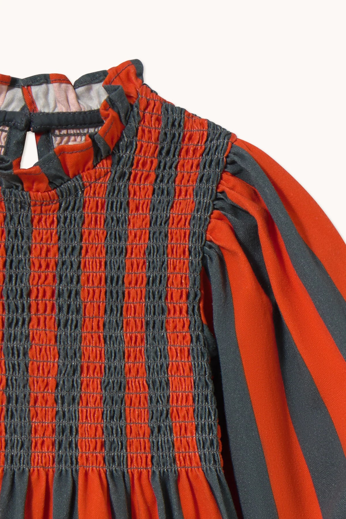 Tiny Cottons Red-Blue Stripes Dress Base - Summer Red