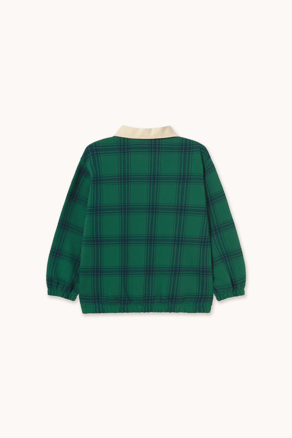Tiny Cottons Green Check Polo Sweatshirt - Dark Green