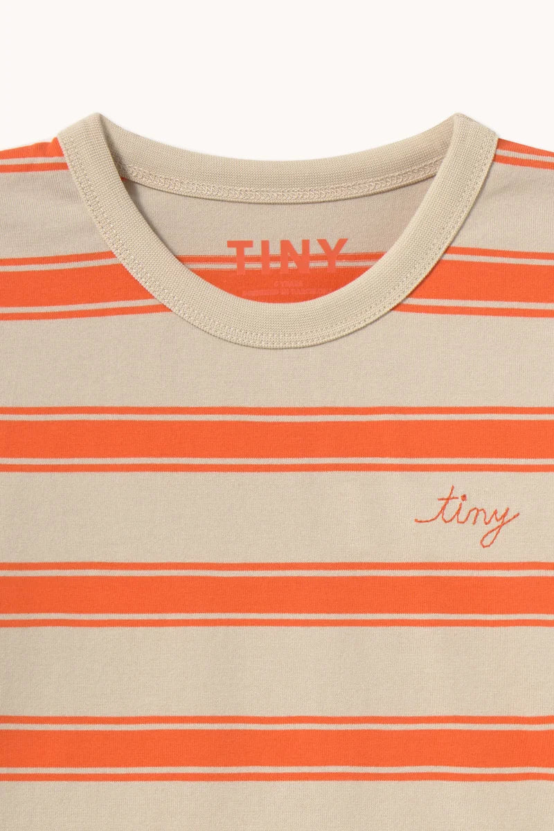 Tiny Cottons Retro Stripes Sleeve Tee - Summer Red