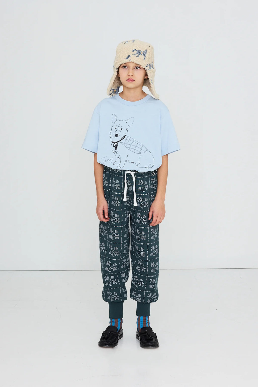 Tiny Cottons Corgi Graphic Sweatshirt - Washed Bue