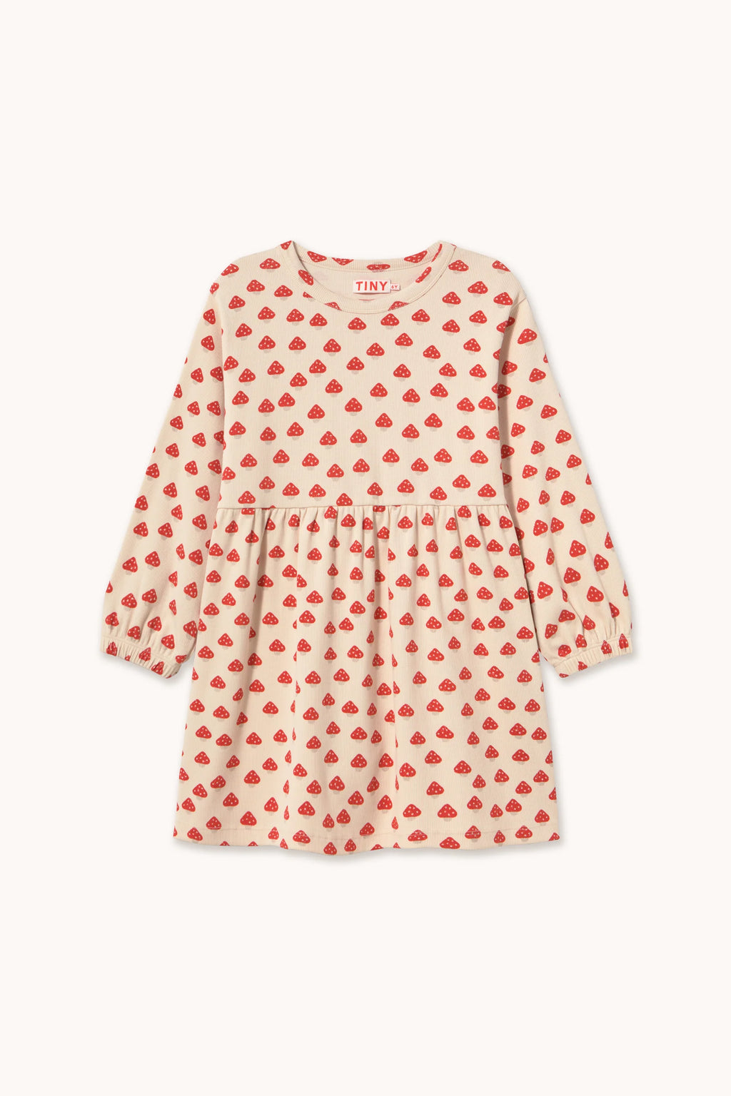 Tiny Cottons Mini Mushrooms Rib Dress - Ivory