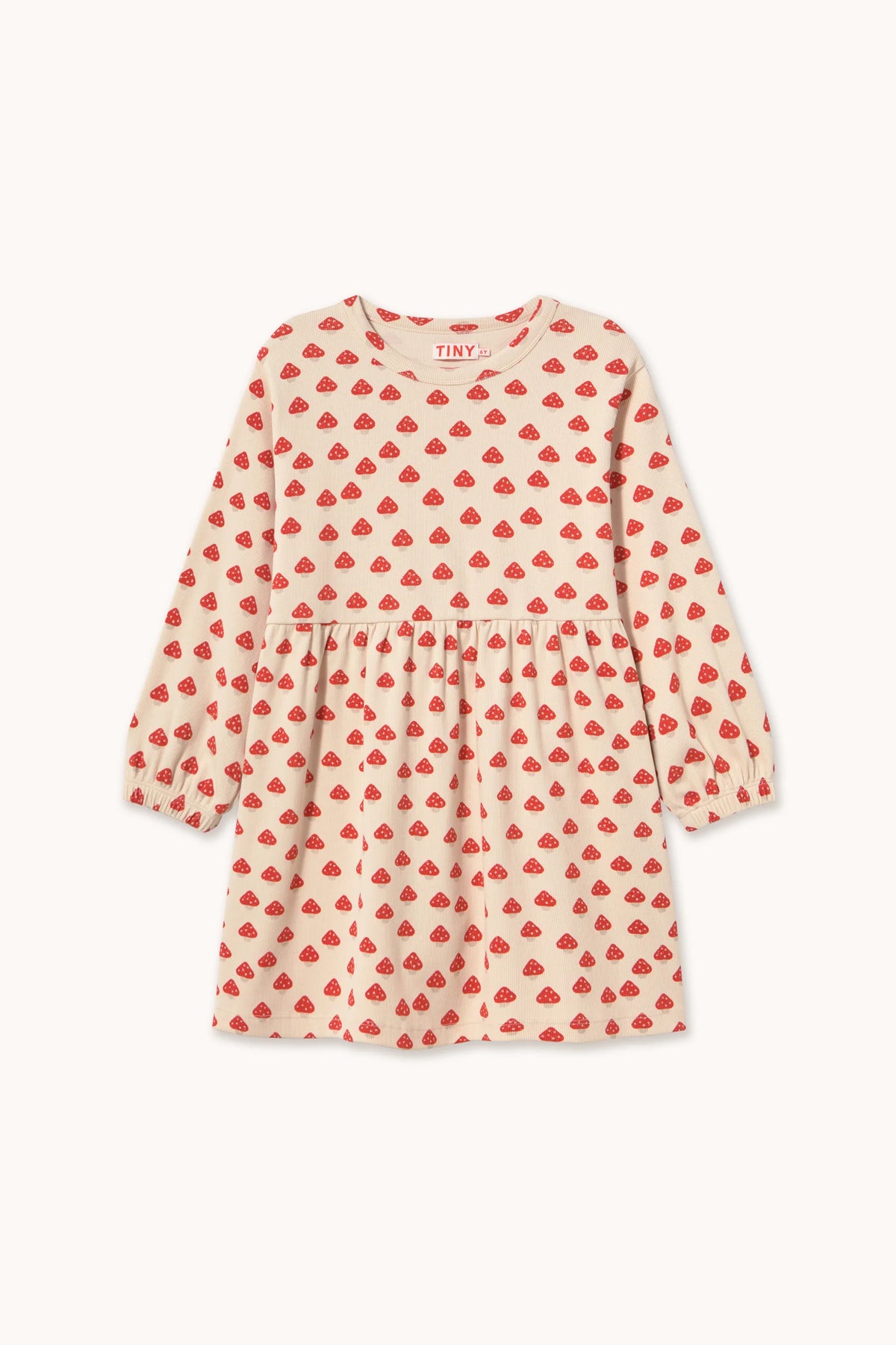 Tiny Cottons Mini Mushrooms Rib Dress - Ivory