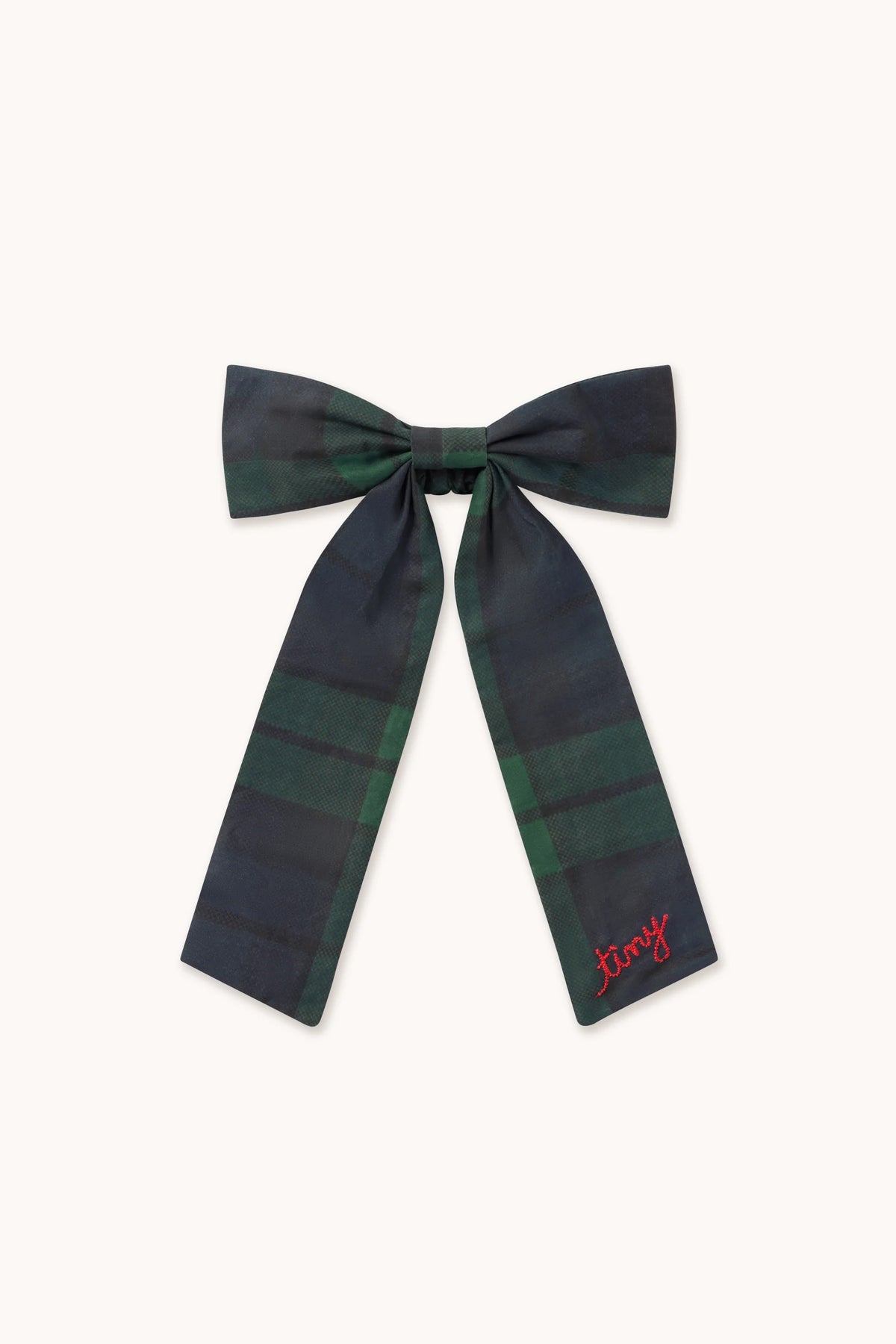 Tiny Cottons Check Scrunchies Base - Bottle Green