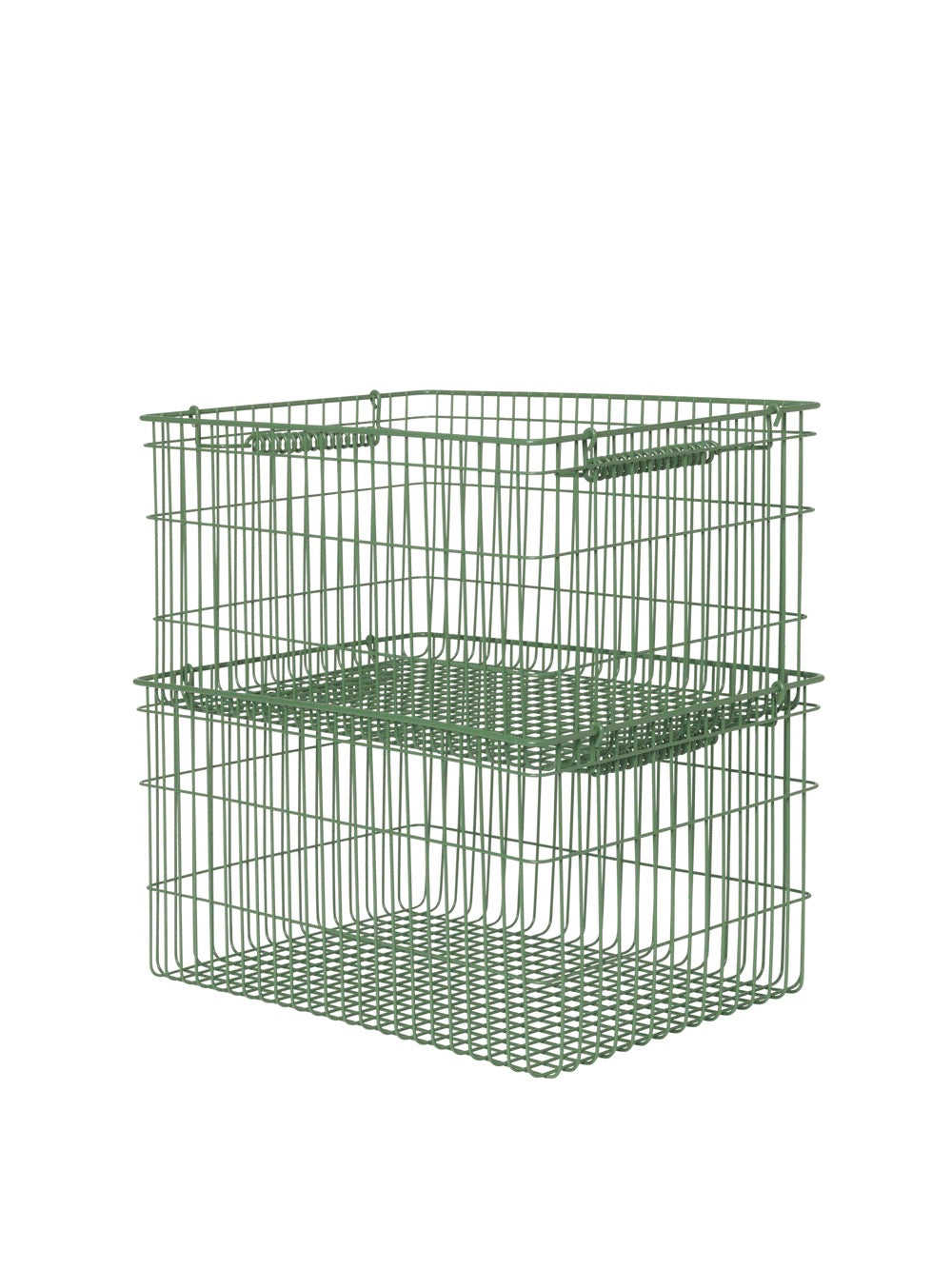 Cala Stackable Baskets - Set of 2 - Verdant Green