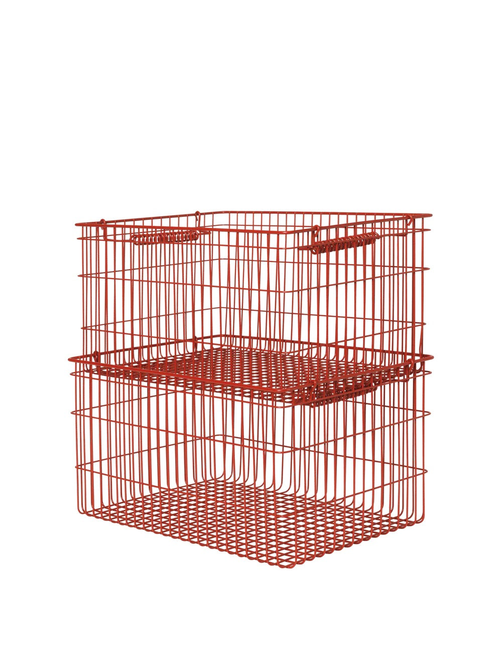 Cala Stackable Baskets - Set of 2 - Poppy Red