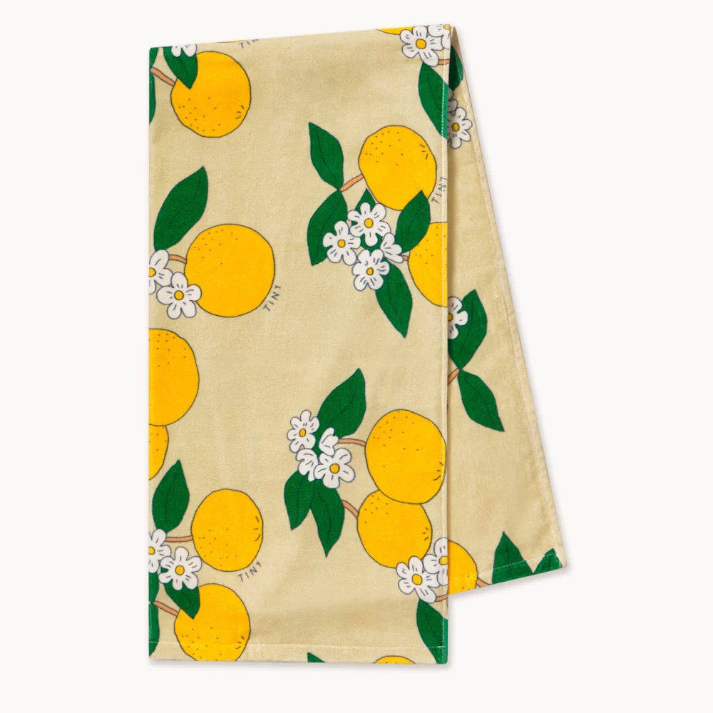 Children's Towel with Orange Print