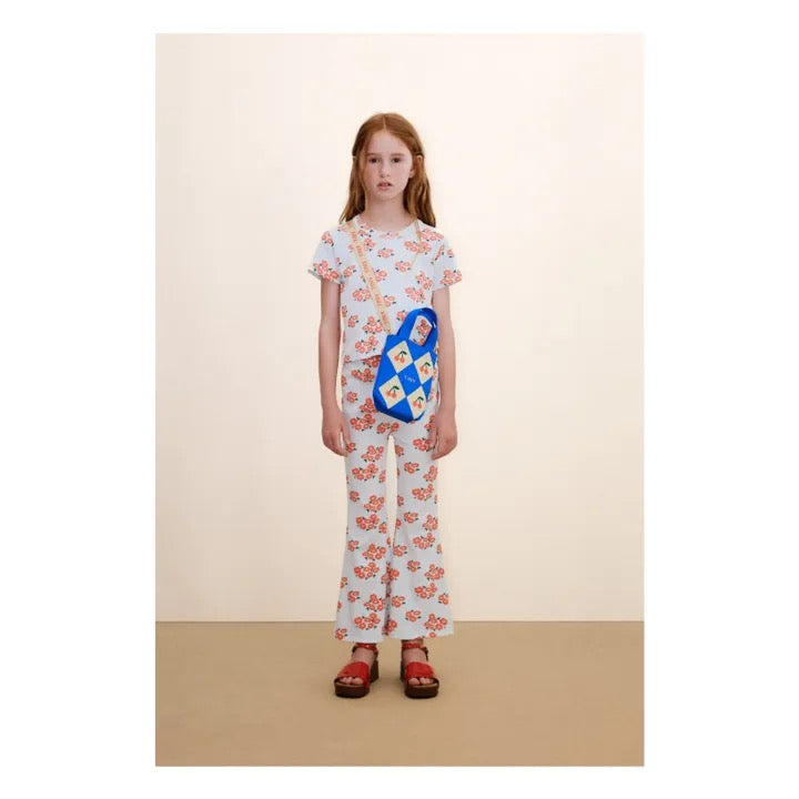 BLOSSOMS RIB TEE *ice blue*