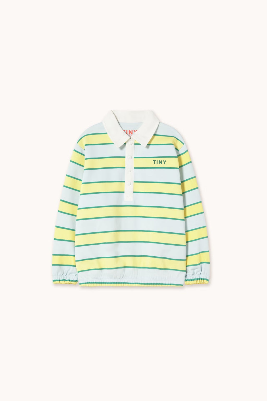 RETRO STRIPES POLO SWEATSHIRT *ice blue*