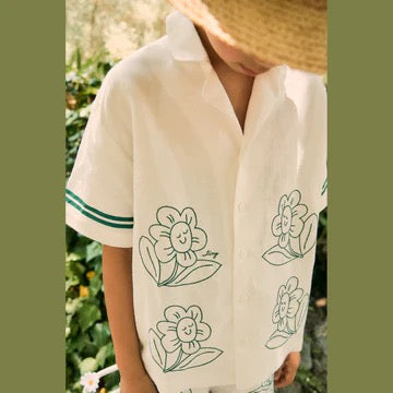 DAISIES LINEN SHIRT *off-white*