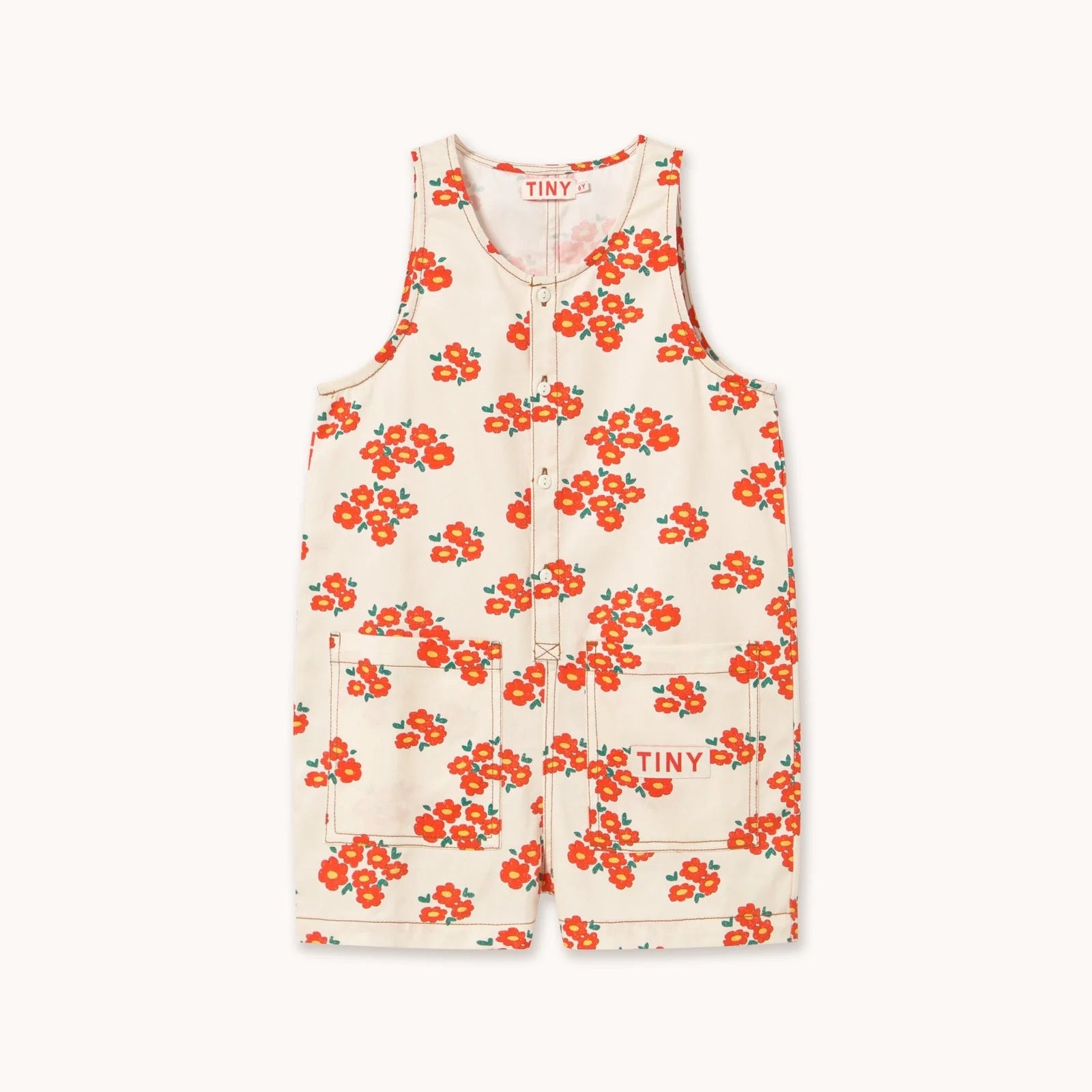 BLOSSOMS TWILL SHORT ONE-PIECE *off-white*