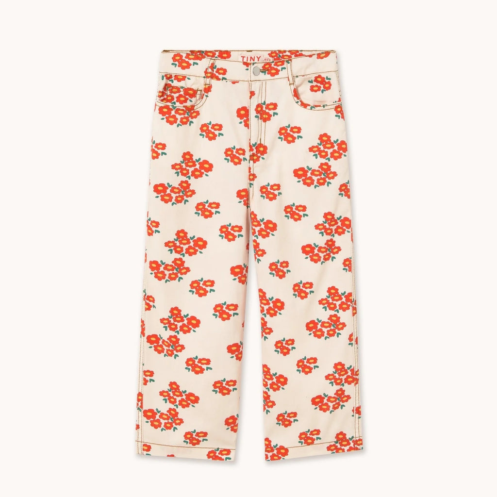 BLOSSOMS TWILL JEANS *off-white*