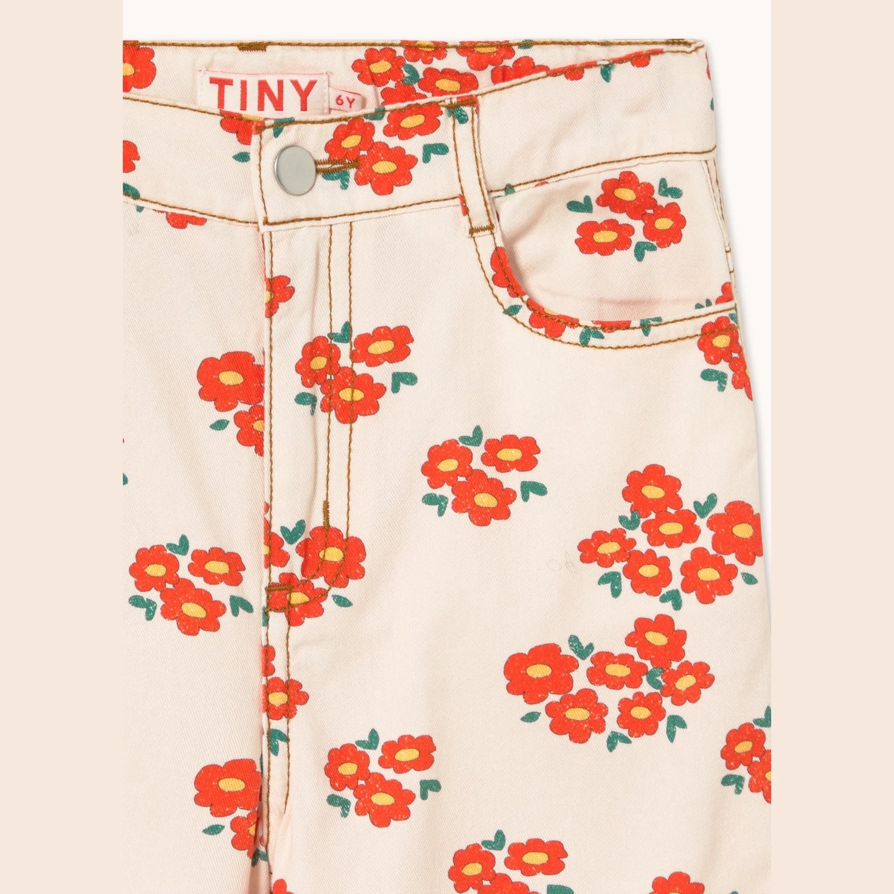 BLOSSOMS TWILL JEANS *off-white*