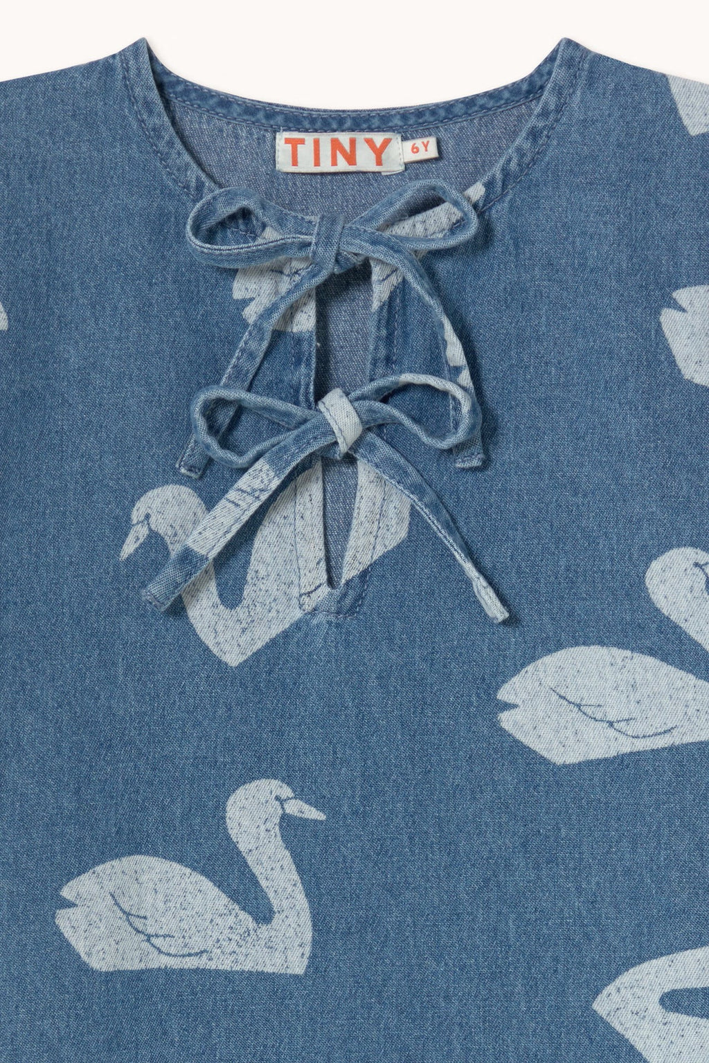BIG SWANS DRESS *medium wash denim*