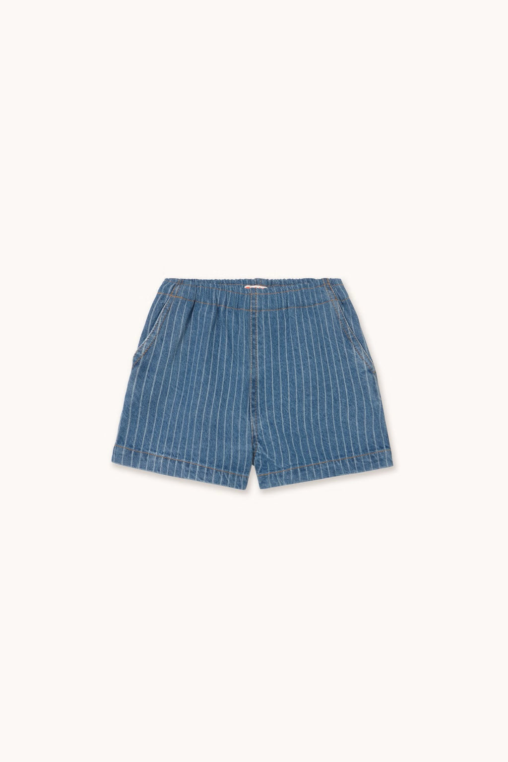 STRIPES DENIM SHORTS *light wash denim*