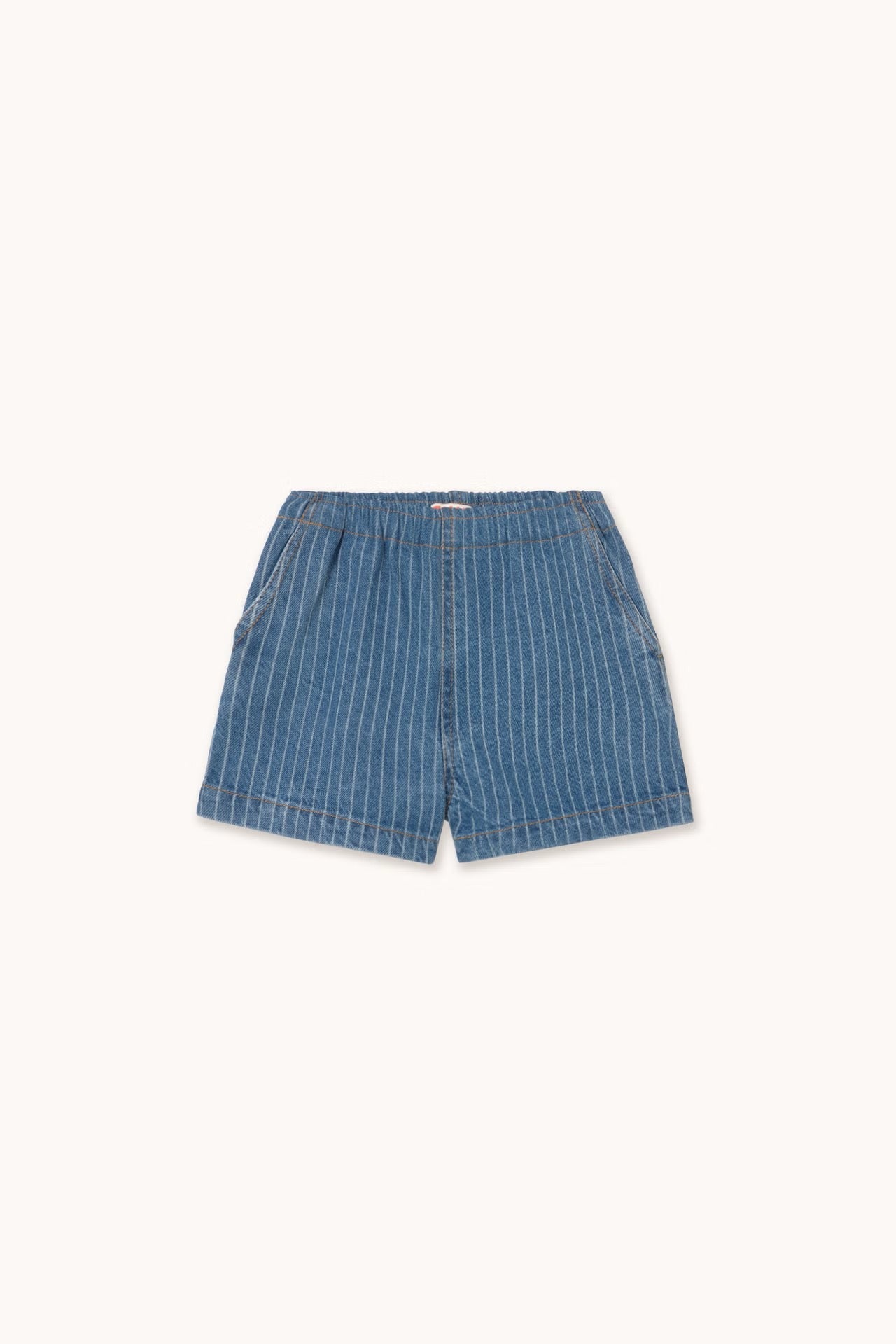 STRIPES DENIM SHORTS *light wash denim*