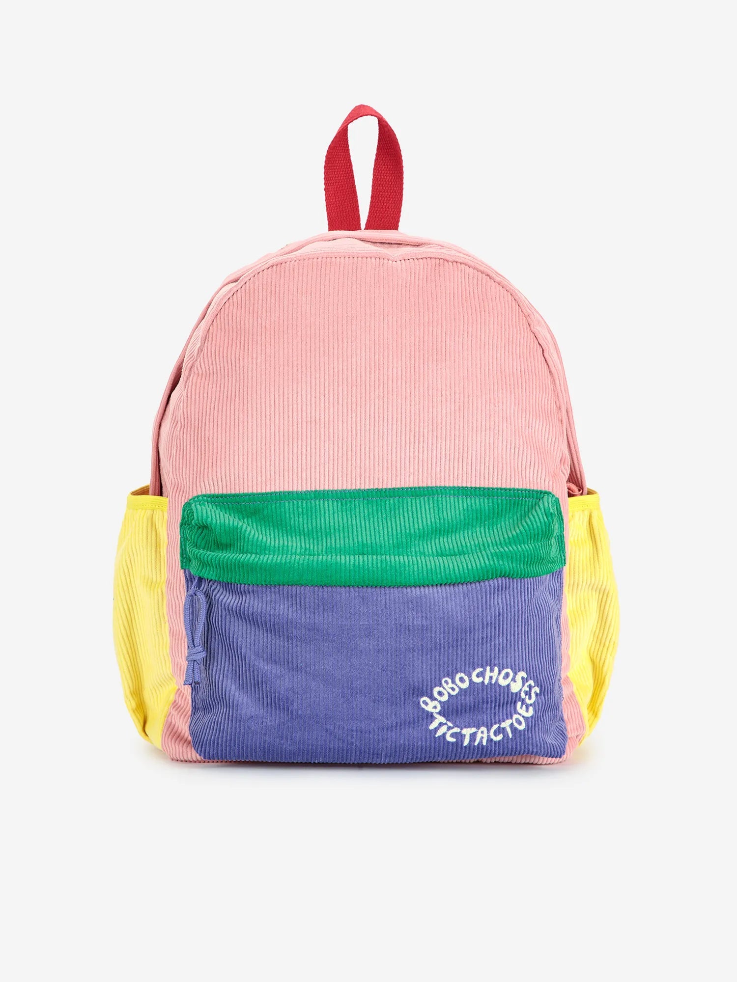 Tic Tac Toe color block corduroy school bag