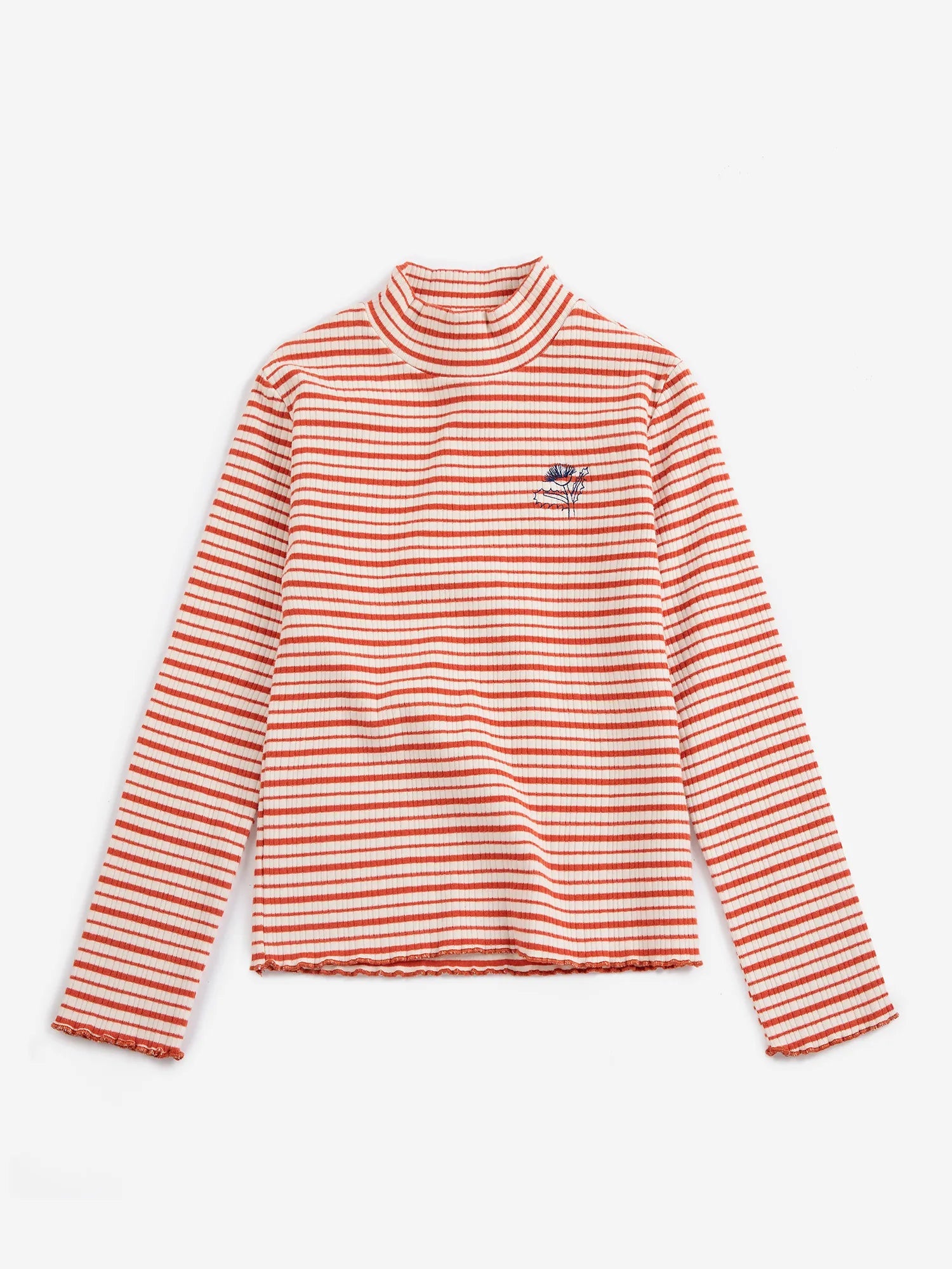 Bobo Choses Energy Flower Stripes turtle neck T-shirt