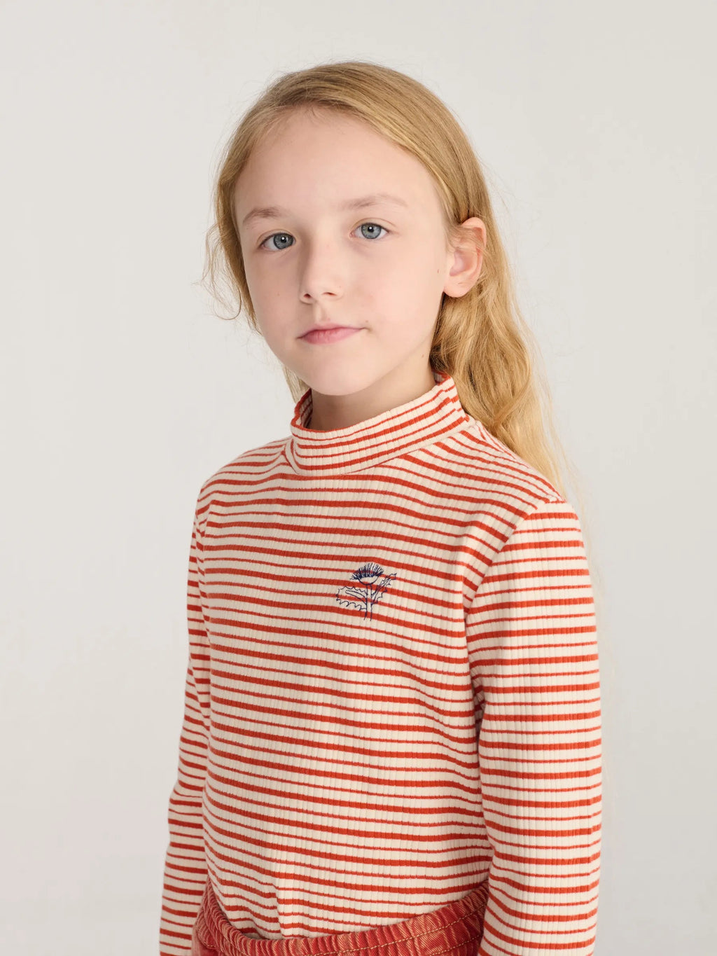 Bobo Choses Energy Flower Stripes turtle neck T-shirt