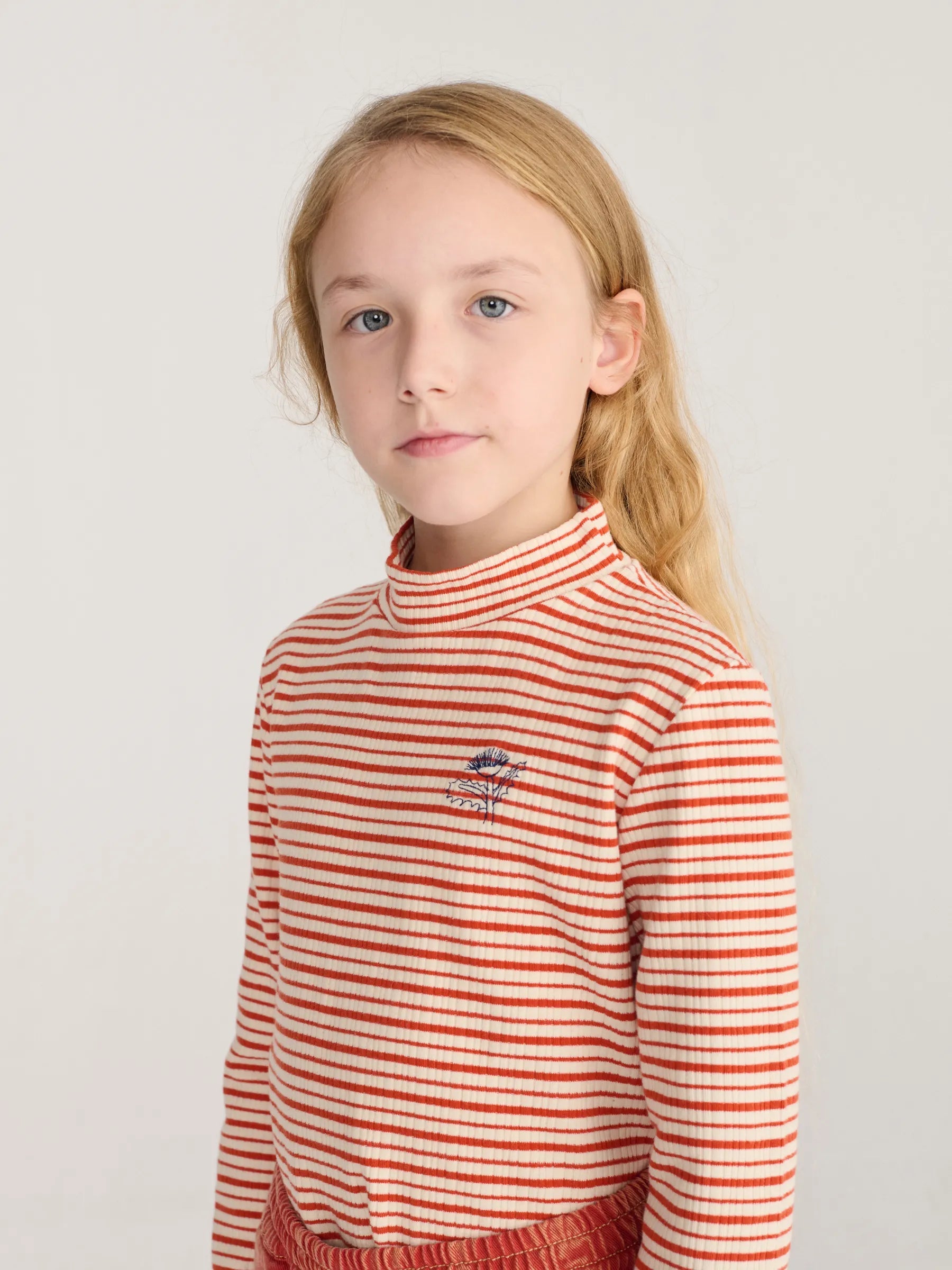 Bobo Choses Energy Flower Stripes turtle neck T-shirt