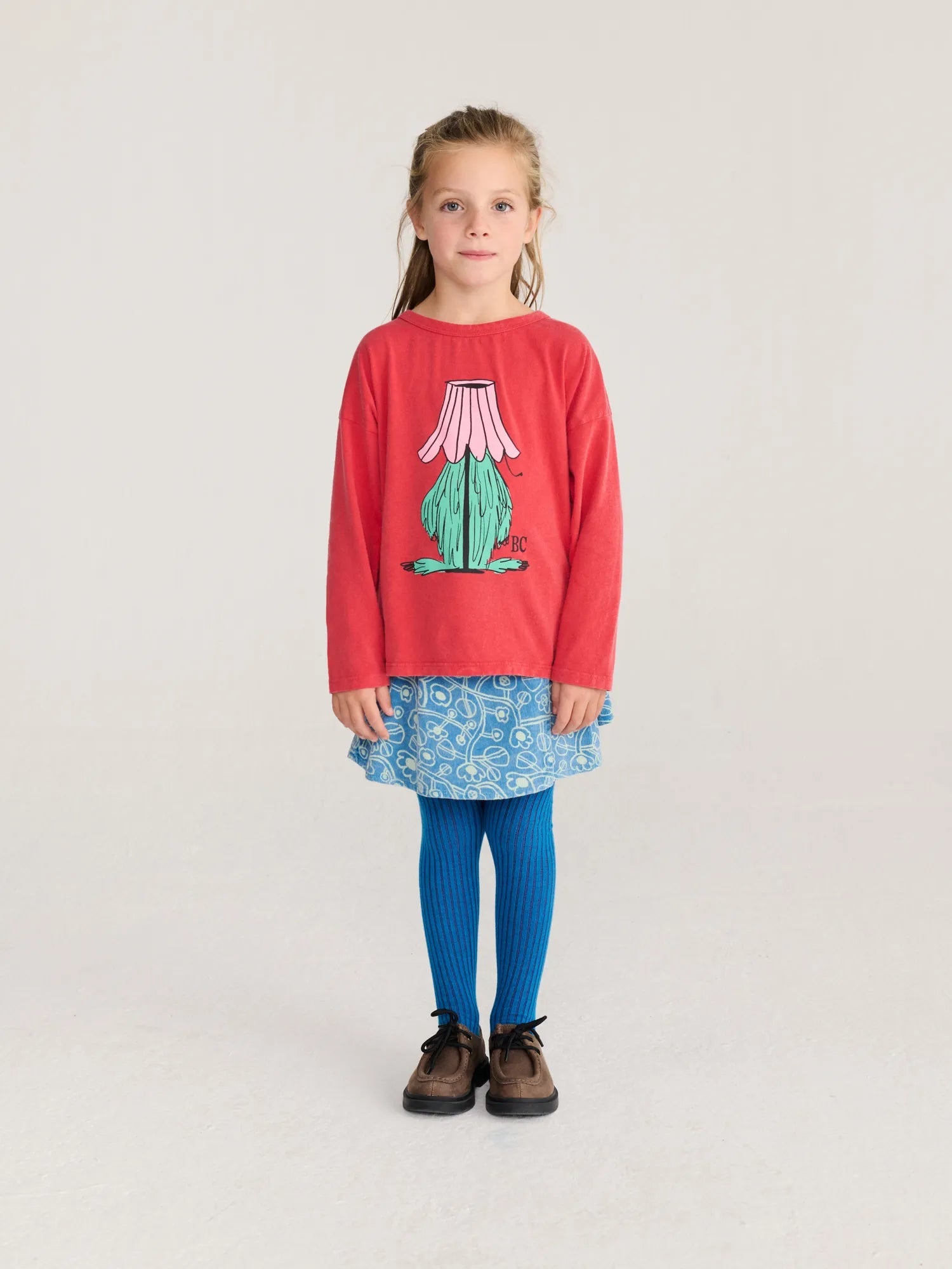 Bobo Choses Sketchy Flowers all over corduroy skirt