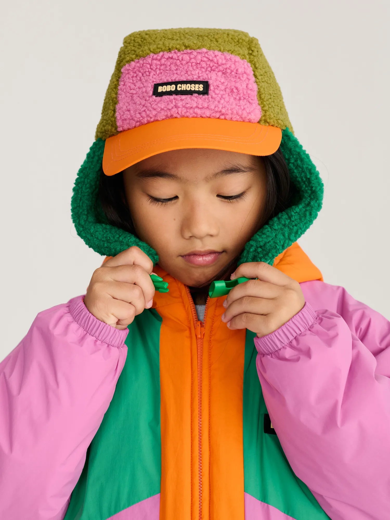 Bobo Choses color block sheepskin chapka