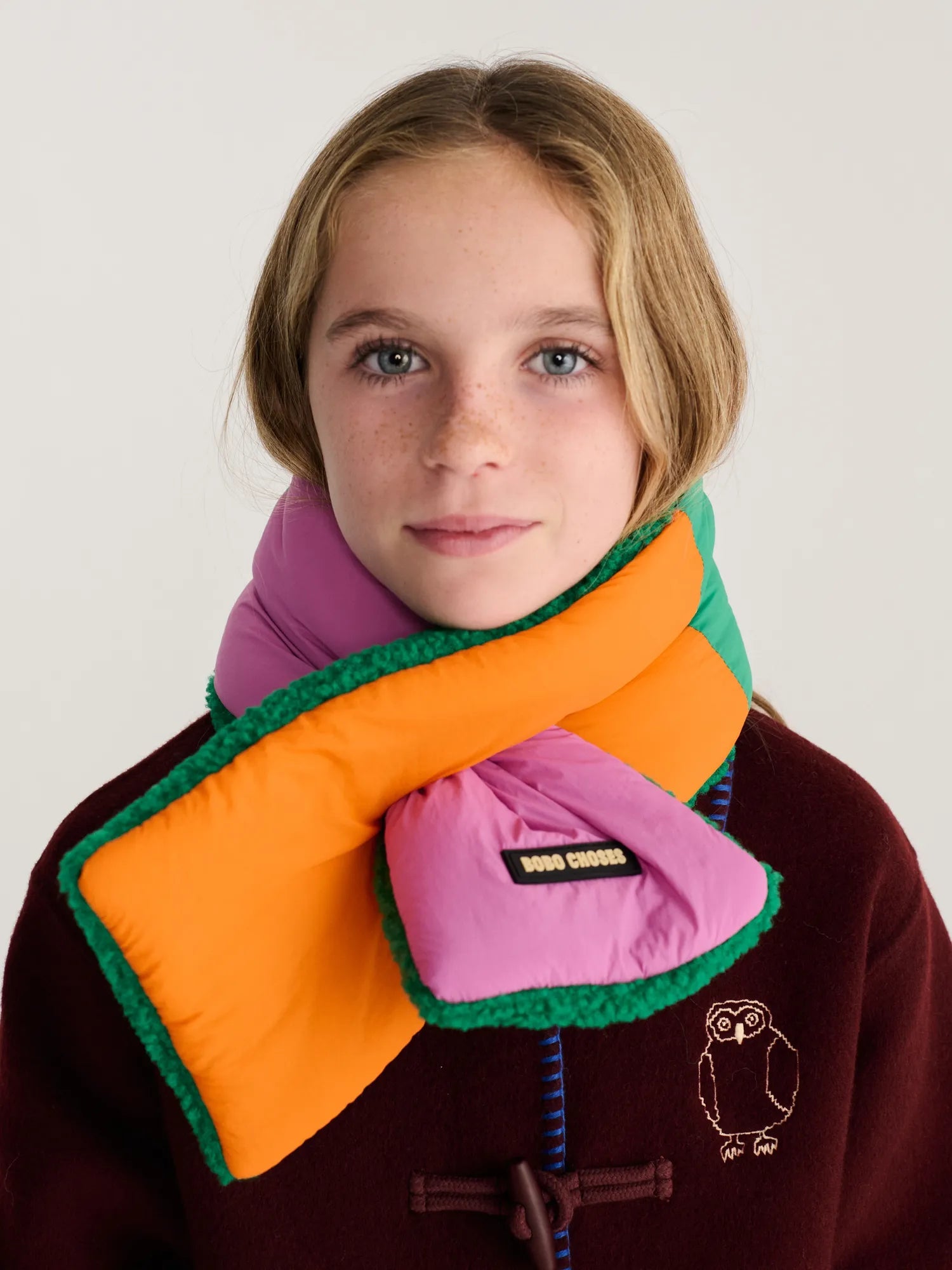 Bobo Choses Color Block sheepskin neck warmer