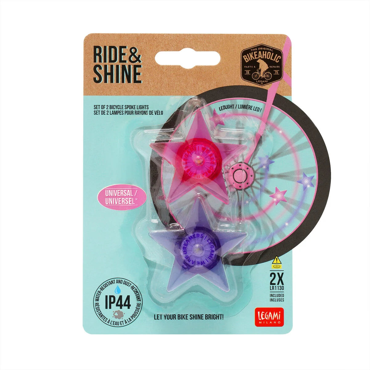 Set of 2 LED Lights for Bicycle Spokes - Unicorn - Ride & Shine