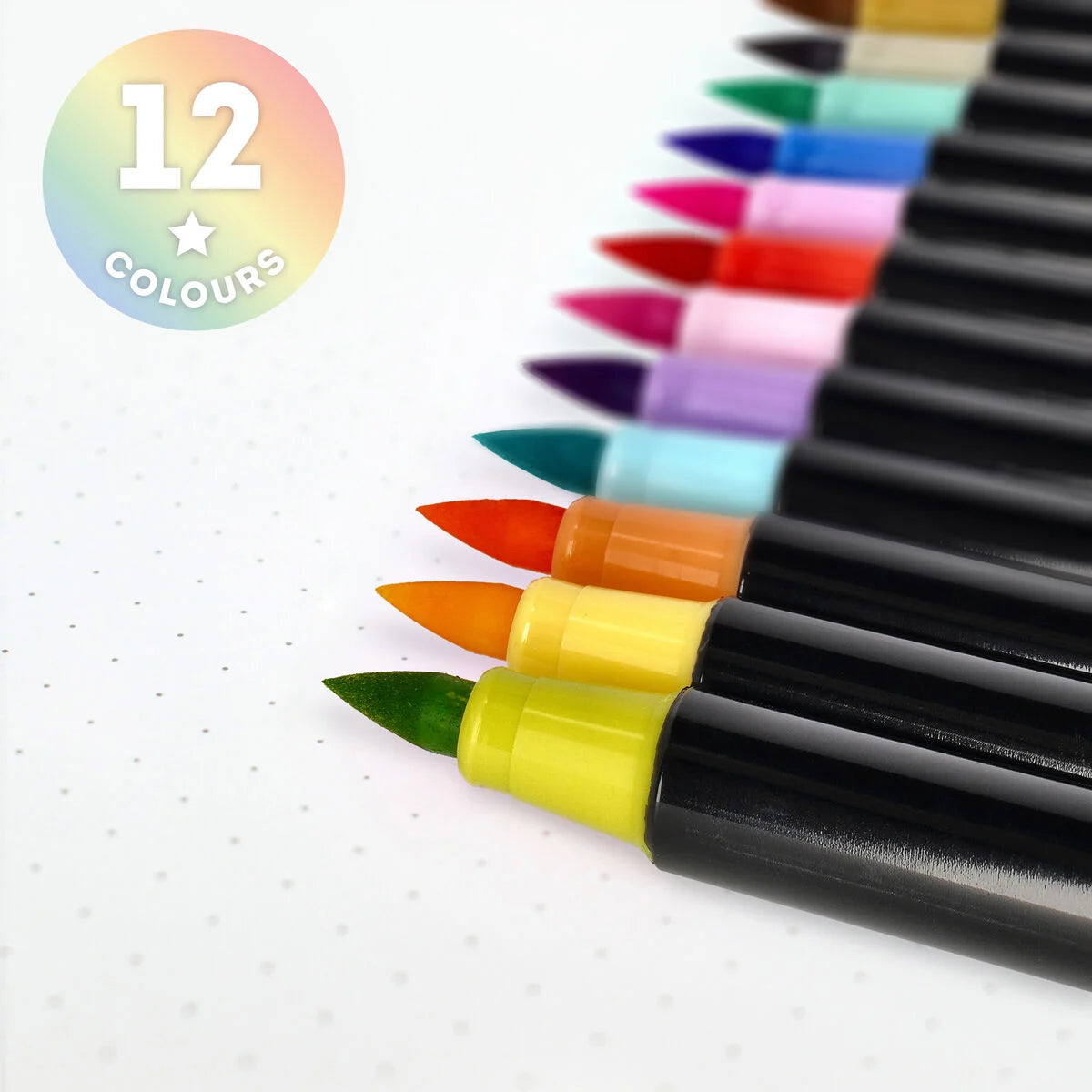 Set of 12 Brush Markers in Pastel Colours - Brush Markers