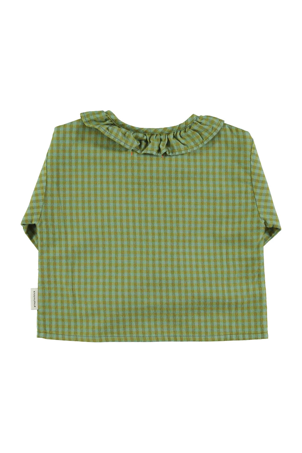 Blouse w/ collar - green checkered